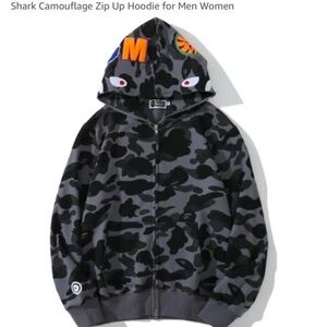 Kids Camouflage Hoodie - Black and Gray